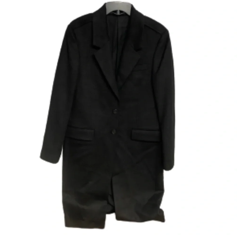 All saints | Men’s Long Black Wool Coat Killian 38